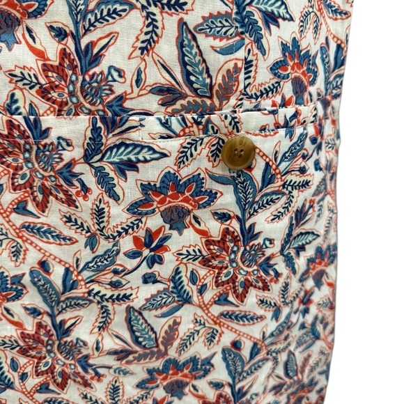 J. McLaughlin Rue Coral/Blue Linen Floral Sleeveless Shift Dress Medium NEW $218 - Picture 5 of 16